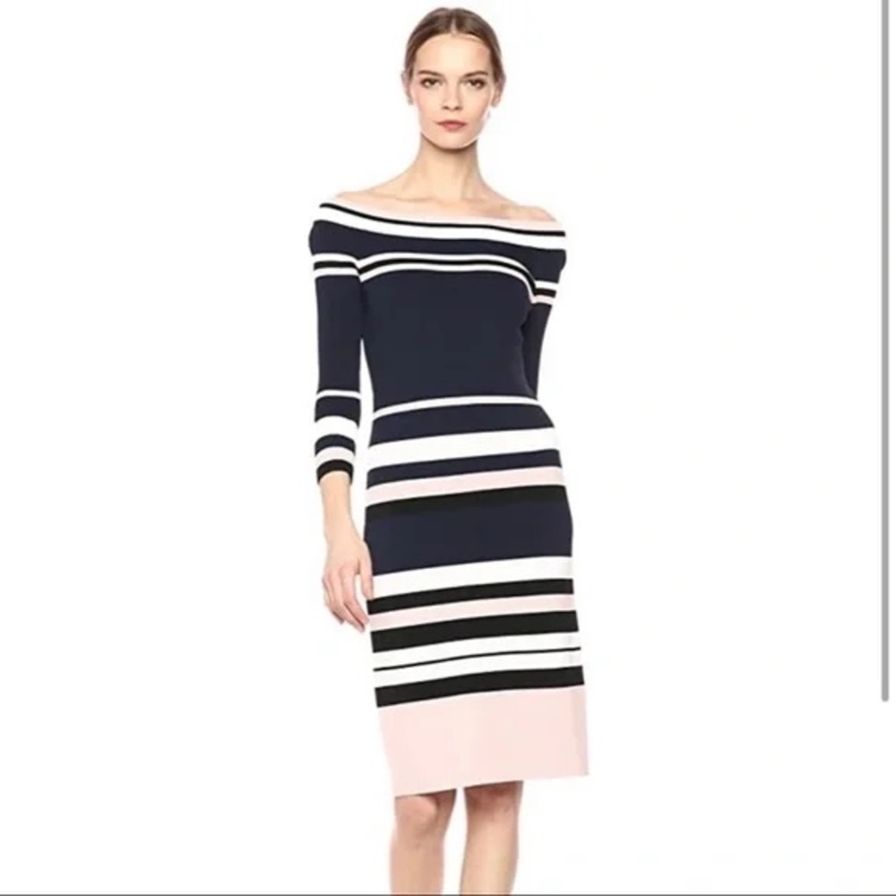NEW ELIZA J Off Shoulder Knit Midi Dress Size Medium
